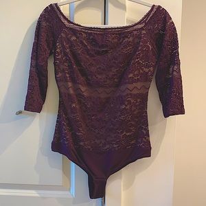 Lace maroon bodysuit